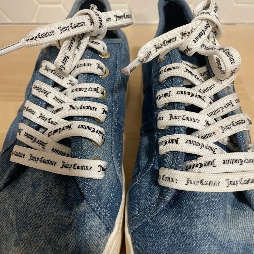 Juicy Couture Y2K Blue Jean Denim Platform Sneakers - Picture 5 of 5